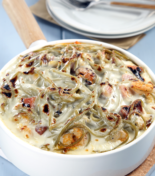 Imagem receita Linguine de pesto com frutos do mar