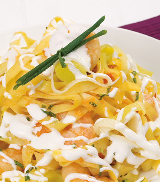 Imagem receita Tagliatelle com camarão e queijo