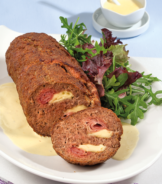 Imagem receita Rolo de carne com queijo e fiambre