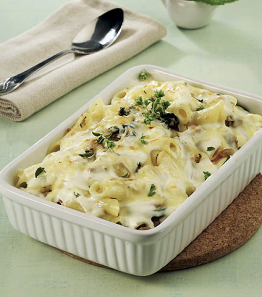 Imagem receita Penne gratinada com espinafres e atum