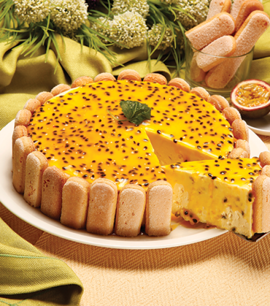 Imagem receita Charlote de maracujá