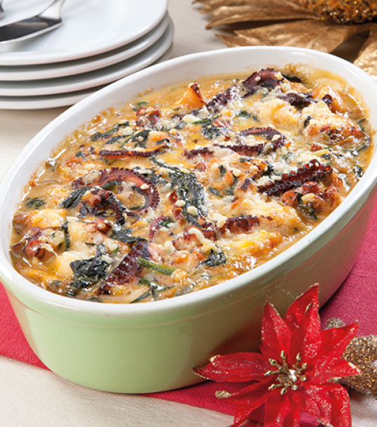 Imagem receita Polvo gratinado com Béchamel