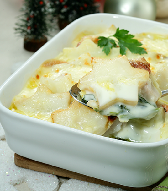 Imagem receita Gratinado de peixe e espinafres