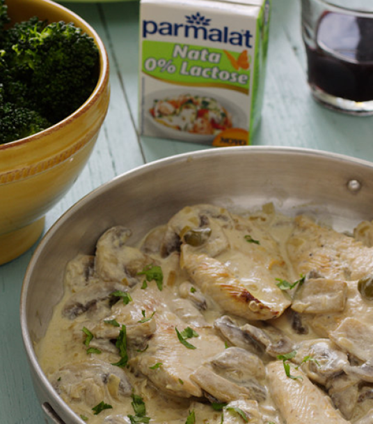 Imagem receita Bifinhos de frango com natas e cogumelos