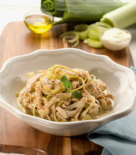 Imagem receita Strogonoff de peru e alho francês