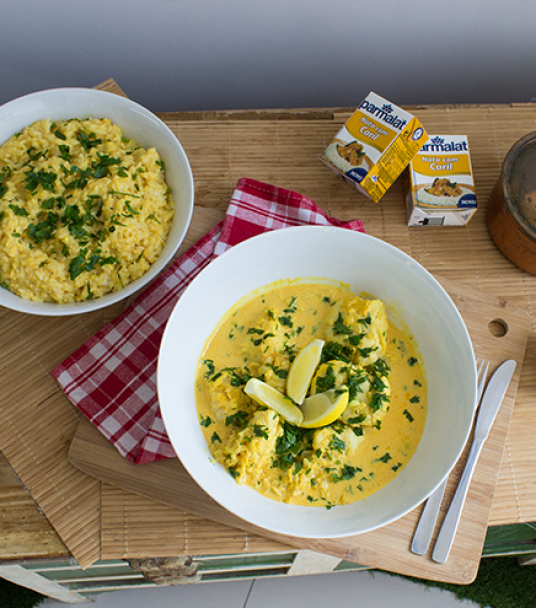 Imagem receita Medalhões de pescada com caril