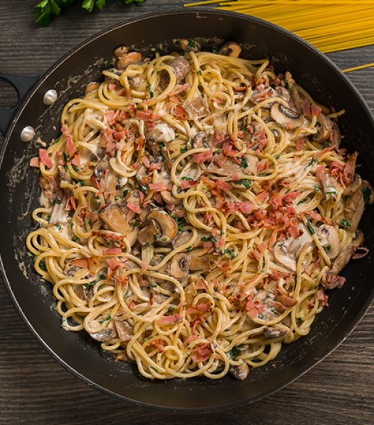 Imagem receita Esparguete Cremoso com Cogumelos