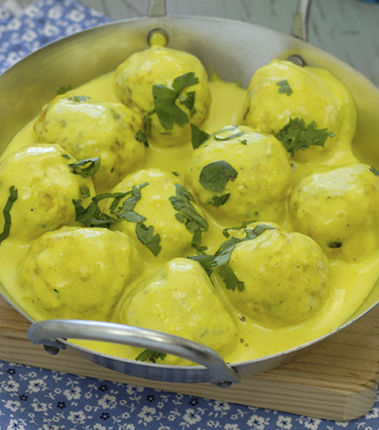 Imagem receita Almôndegas de frango com molho de caril