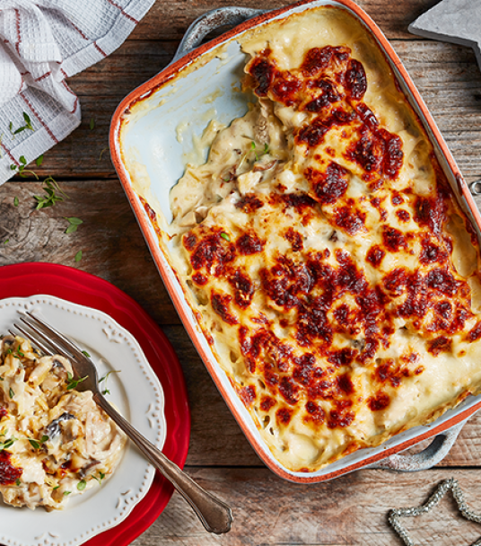 Imagem receita Gratinados de perú com bechamel e ervas
