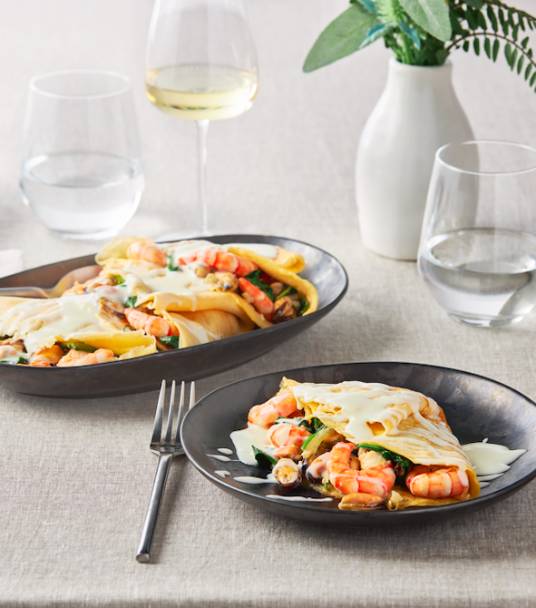 Imagem receita Crepes de Marisco e béchamel de limão