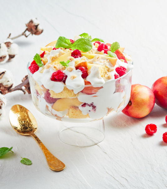 Imagem receita Trifle de Pêssegos e Amoras