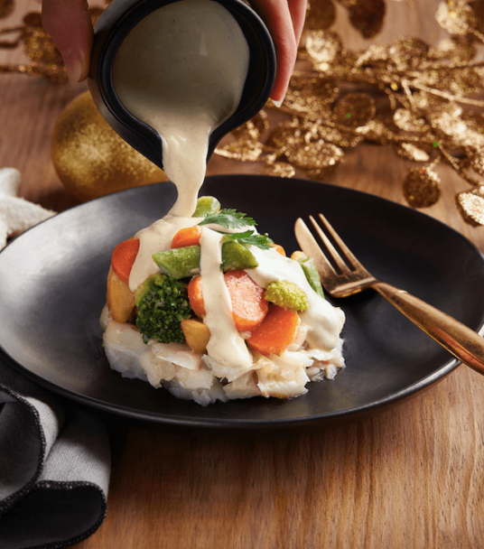 Imagem receita Bacalhau lascado com legumes